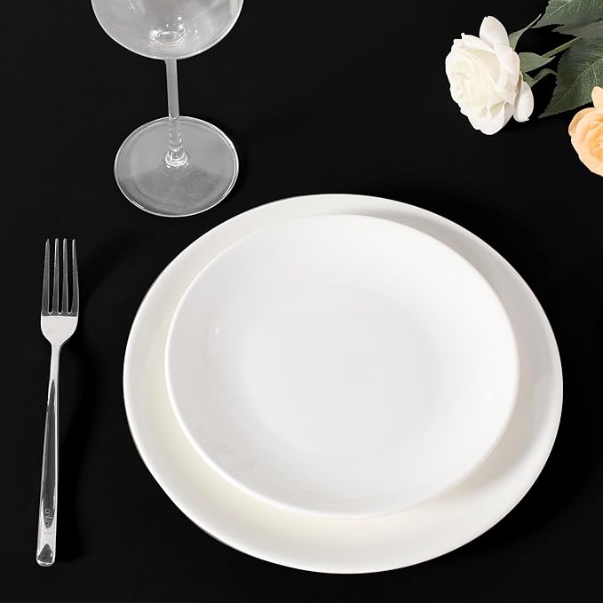 sancua Black Round Tablecloth 132 Inch Diameter, 6 Pack - Circle Polyester Fabric Table Cloth for Wedding Party Reception Banquet Birthday, Washable Formal Table Cover (Fit 54-96 Inch Tables)