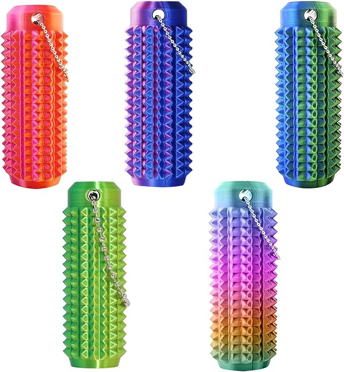5PC Little Ouchies Fidget Toys Adults, Pain Stim Fidget Anxiety Relief Pain Stim Pocket Sensory Toys for Anxiety and Stress Reduction,Portable Travel Stress Relief Spiky Fidget Keychain (Style-1)