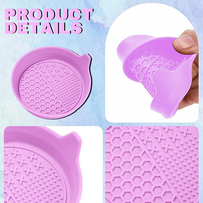 4PCS Car Cup Holder Coaster, Silicone Non-Slip Vehicle Insert Water Bottle Mat, Universal Insulation Drink Cup Pad Decor for SUV/Sedan/Truck, Automotive Interior Accessories (Pink)