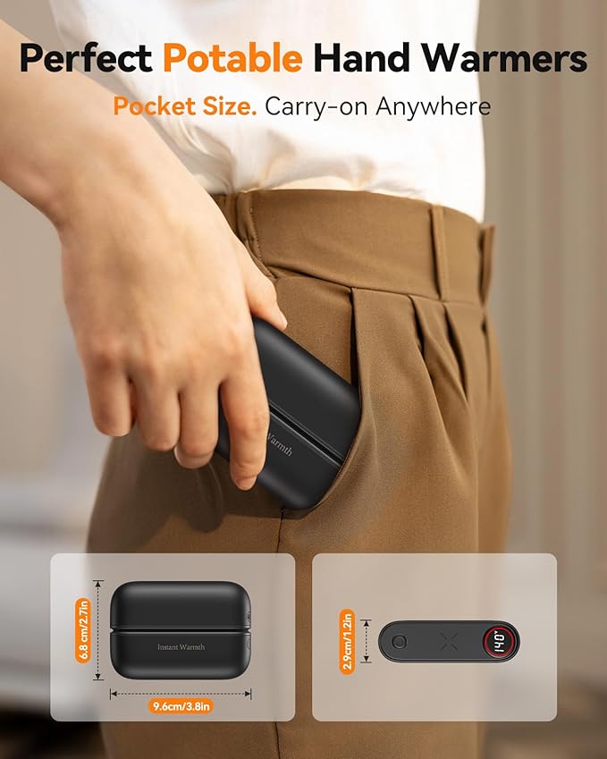 2 in 1 Hand Warmers Rechargeable, Magnetic Electric Hand Warmer 8000mAh USB-C, 3 Heat Levels up to 140ยฐF, Quick Heating Portable Hand Warmers, Gifts
