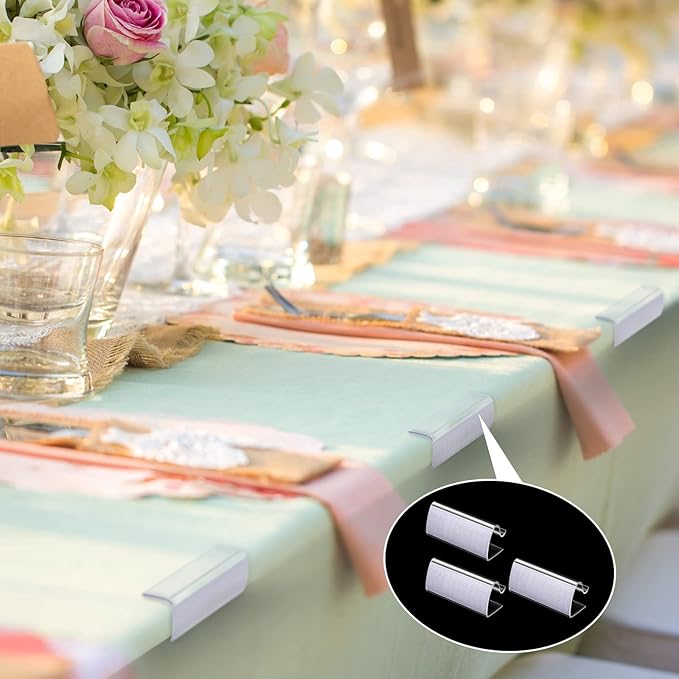 36 Pieces Table Skirting Clips Clear Tablecloth Clips for Indoor Outdoor Events Wedding Meeting Party Picnic Banquet