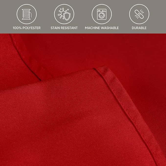 Utopia Kitchen Square Table Cloth 2 Pack (54x54 Inches, Red), Tablecloth Machine Washable, Polyester Table Cover for Dining, Buffet Parties, Picnics, Events, Weddings and Restaurants
