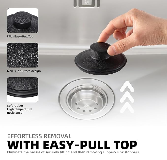 RQYEKDO Kitchen Sink Stopper, 3-1/2" Universal Sink Cover for Garbage Disposal Stopper and Kitchen Drain Plug,Replacement for InSinkErator, Moen,Waste King, Whirlpool,Kohler(2PC