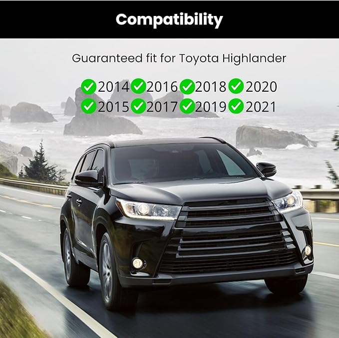 Cup Holder Insert for Toyota Highlander (2014-2020) – Enhanced Noise-Reducing Design with Silicone Coaster & Position Limiters