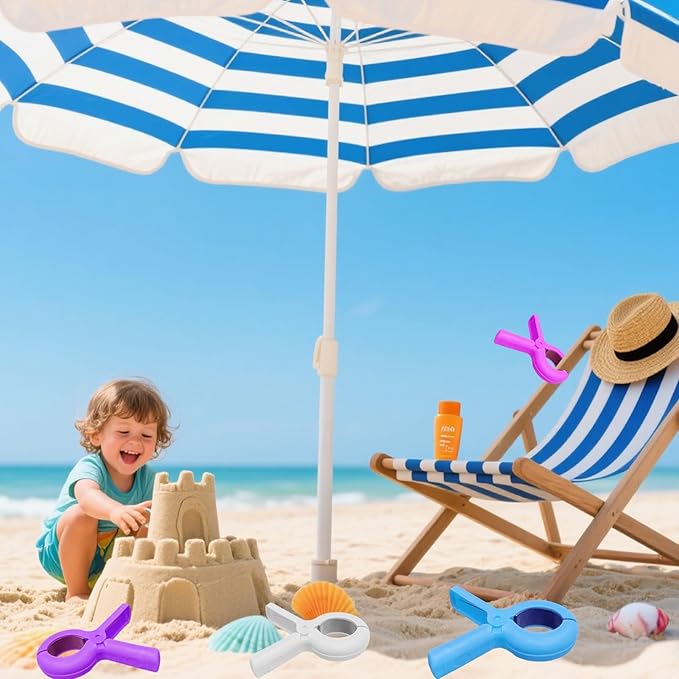 20 Pcs Beach Towel Clips for Beach Chairs, Towel Holder for Beach Chair Pool Chair on Cruise, Jumbo Size Heavy Duty Clothes Pins, Beach Chair Clips to Keep Your Towel from Blowing Away. (20)