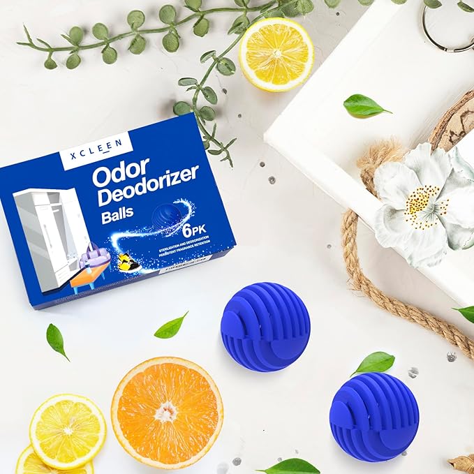 Sneaker Deodorizer Balls Escape Scent 6 Pack, Odor Eliminator Balls for Closet Car Gym Bag, Long Lasting Small Space Air Freshener With Essential Oil