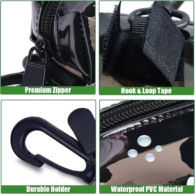 Dog Waste Bag Dispenser Poop Bag Dispenser for Leash Accessory Dog Poop Bag Holders Fits Dog Leash Include Hands Free Holder, Clear, No-PUXB
