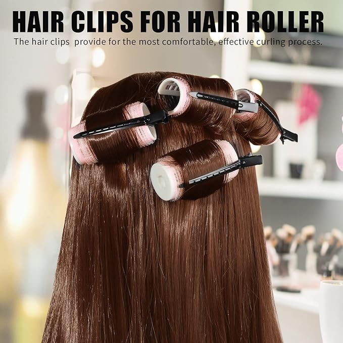 YGDZ Duck Billed Clips, 30pcs 3.5 inch Metal Alligator Hair Clips with Holes, Hair Clips for Styling Sectioning, Hair Coloring, Pin Curl Clips for Hair Roller, Black