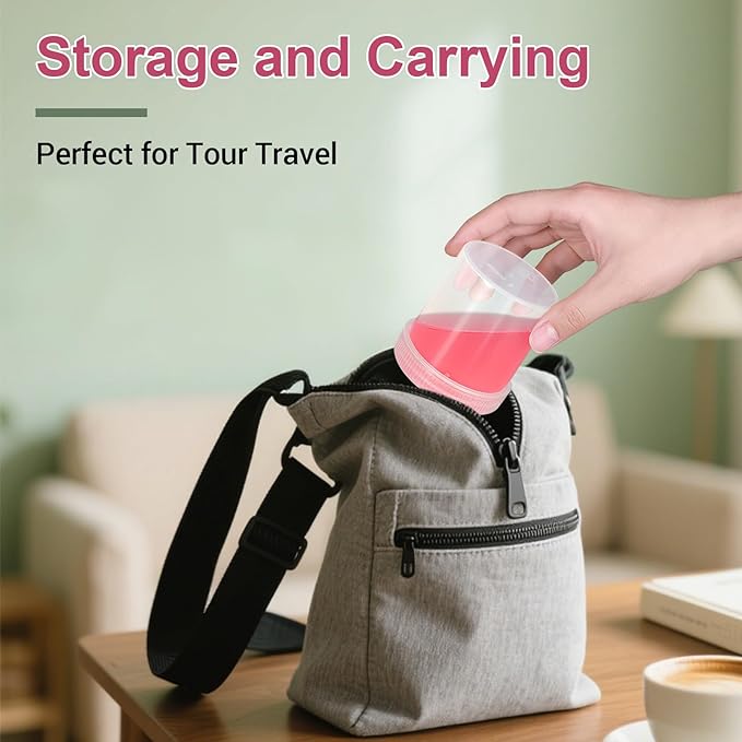 Wide Mouth Travel Containers, PP Clear Leak Proof Travel Plastic Jars with Lids for Creams Lotion Cosmetic, Jewelry Beads, Sample, Small Items Storage (4 Pack,5oz)