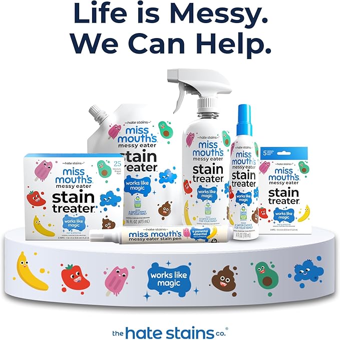 Miss Mouth's Messy Eater Stain Treater Spray - 4oz Stain Remover - Newborn & Baby Essentials - No Dry Cleaning Food, Grease, Coffee Off Laundry, Underwear, Fabric