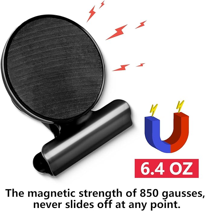 VNDUEEY 22 Pack Black Magnetic Clips for Whiteboard, Refrigerator Magnets Fridge Magnets, Magnet Clips for Home Kitchen & Office Organizing, Magnetic Paper Clip Holder