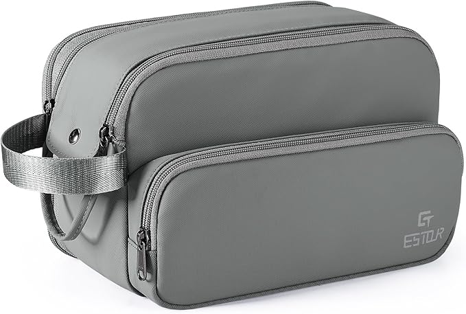 Toiletry Bag for Men, Travel Essentials Travel Toiletry Bag, Water-Resistant Compact Bathroom Roll Organizer for Hygiene, Shaving kit, Gifts for men (9 Gray(Upgraded Polyster))