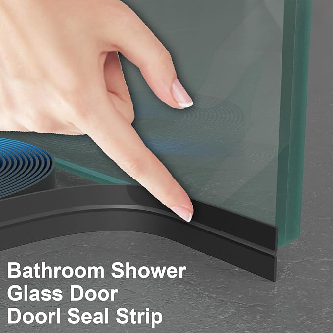 Weather Stripping Door Seal, Draft Seal for Frame and Gaps Draft Stopper,Glass Shower Door Sweep, Black, 20 Feet x 1 Inch