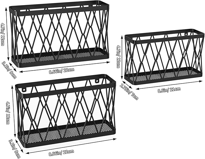 YIGII 3 Pack Adhesive Cabinet Door Organizer, Black Lid Organizer Inside Cabinet Door Storage, Slim Space Lid Holder Wall Mounted for Kitchen, Pantry, Bathroom