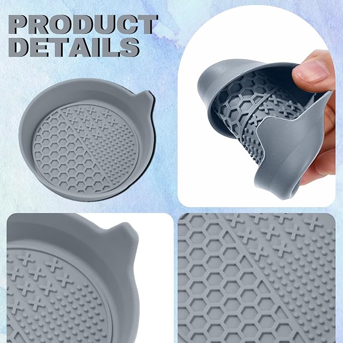 4PCS Car Cup Holder Coaster, Silicone Non-Slip Vehicle Insert Water Bottle Mat, Universal Insulation Drink Cup Pad Decor for SUV/Sedan/Truck, Automotive Interior Accessories (Gray)