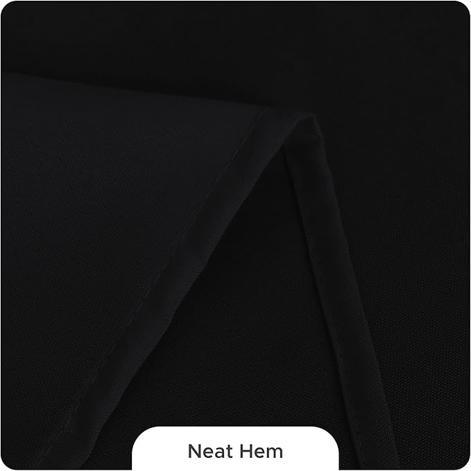 Fitable 10 Pack Rectangle Tablecloths: Stain Resistant Wrinkle Free Circle Table Clothes, Washable Reusable Polyester Table Covers for Wedding Party Birthday Banquet Reception(Black, 70x120 Inch)