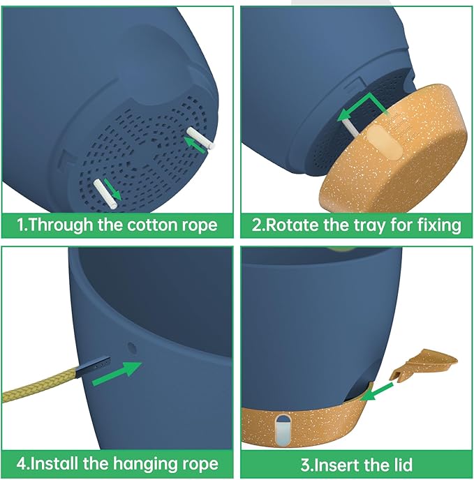 ZMTECH Hanging Planter 8 Inch, 2 Pack Hanging Baskets for Plants Indoor, Hanging Flower Pots with Drainage Hole, Visual Reservoir & Plant Hangers for Outdoor Garden Home Decor