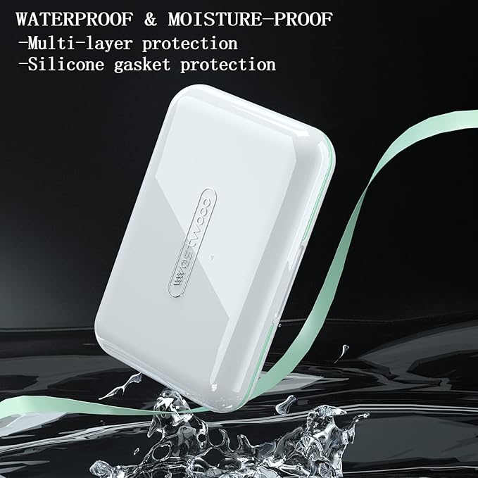 Travel Pill Organizer Moisture Waterproof Small Pill Box for Pocket Purse 6 Compartments Portable Pill Case Medicine Vitamin Holder Container (White, 6 Compartments)