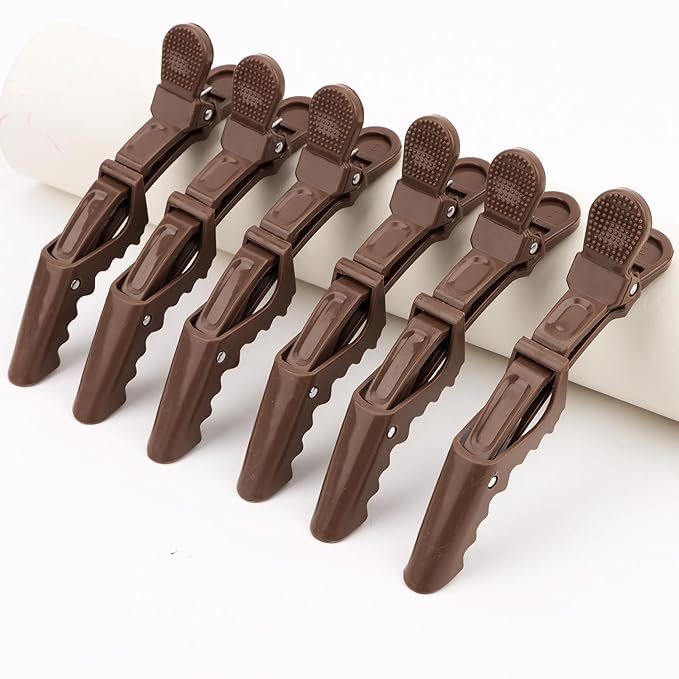 24 Pack Alligator Hair Clips, Professional Clips for Hair Sectioning, Hair Styling Accessories for Women Men Girls Teens,Coffee