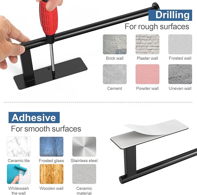 CUXIXA Paper Towel Holder Under Cabinet 2 Pack, Upgraded Self Adhesive Paper Towel Holder Wall Mount for Kitchen, Bathroom, RV, Bend-Resistant, Self-Adhesive or Drill mounting