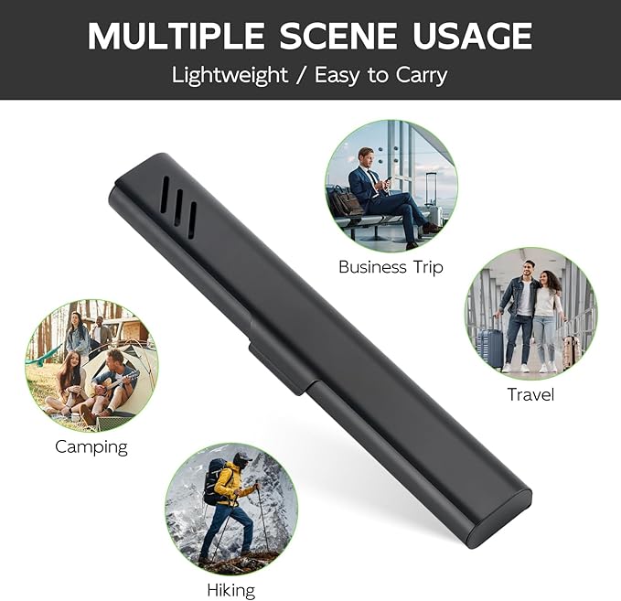 Travel Toothbrush Case, 2Pack Portable Toothbrush Holders, Durable Aluminum Toothbrush Storage Box, Small Breathable Manual Toothbrush Container for Traveling, Camping, Business Trip - Black