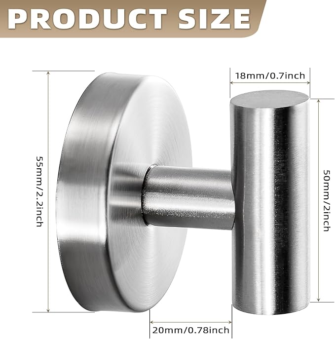 Suction Cup Hooks for Shower - Reusable Bathroom Hooks for Towels, Robes & Loofahs - No-Drill Mounting on Kitchen, Walls, Metal, Glass, Mirrors, Tile & Smooth Non-Porous Surfaces (4, Brushed Nickel)