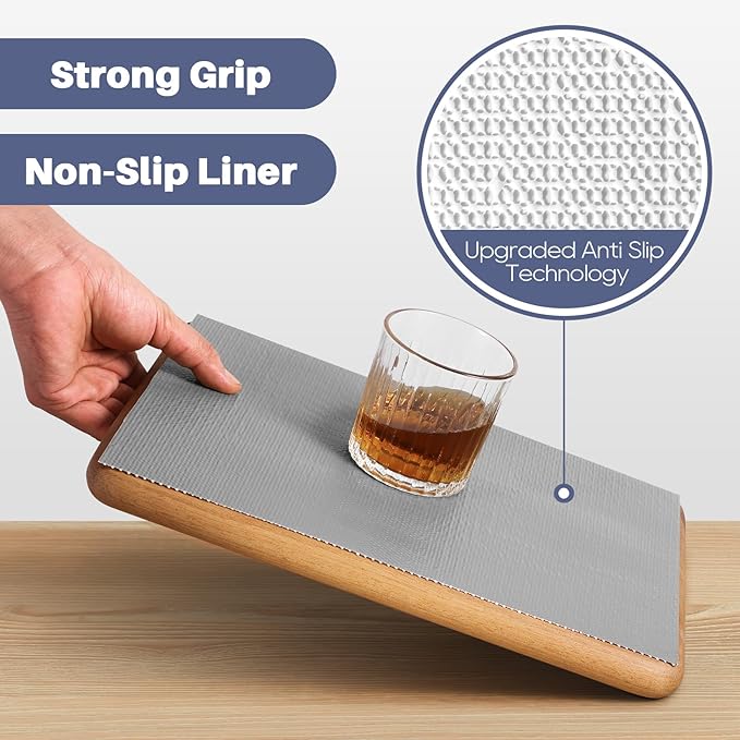 Drawer Liner, Shelf Liners for Kitchen Cabinet Waterproof & Oil-Proof Cupboard Liner Non-Slip Drawer Mat PVC Material Non Adhesive Kitchen Liner for Countertop Gray 23.6 x 236.2 Inches