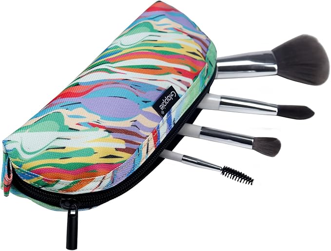 Gloppie Travel Makeup Brush Holder - Compact Cosmetic Bag, Spacious Portable Cosmetic Bag for Organizing Your Brushes On-the-go, Watercolor
