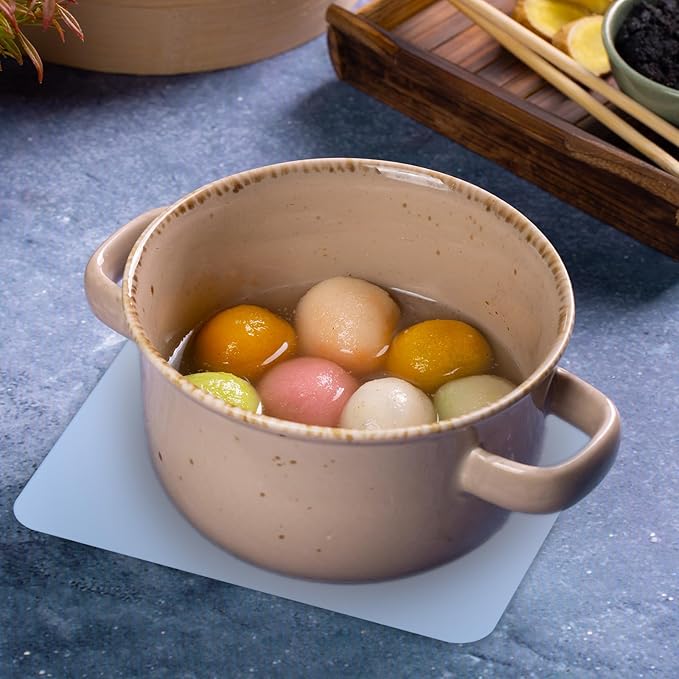 2pcs Small Silicone Mats for Crafts, Multi-Purpose Counter Pad Placemat Table Mat for Epoxy Resin Molds, DIY Art Crafts, Kitchen,Dining (9.45x7.87 inches)(Blue + Yellow)