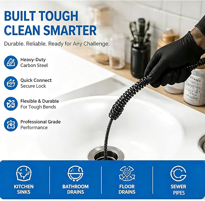 10Pcs Drain Snake Drill Attachment, Drain Auger Cutter Kit, Fit K-400 C-4 C-6 C-7 C-8 C-9 Cleaning Machines, 5/8 Inch Cable Heads for 5/16" 3/8" Drain Clog Remover