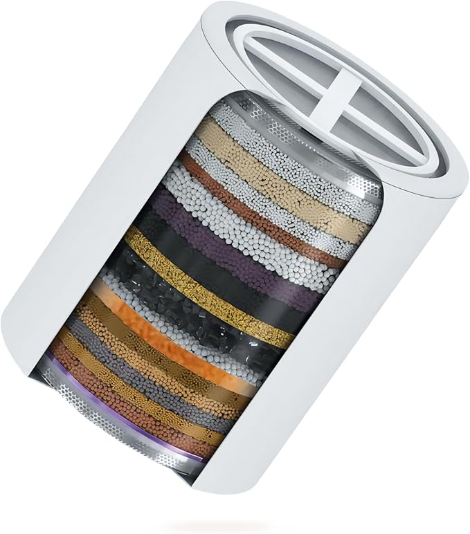 MDhair Replacement Shower Filter - 20-Stage Filtration for Chlorine, Heavy Metals & Hard Water, Restores Hair & Skin Health, Fits MDhair Filtered Showerhead, 3-Month Use, High Pressure (6 Pack)