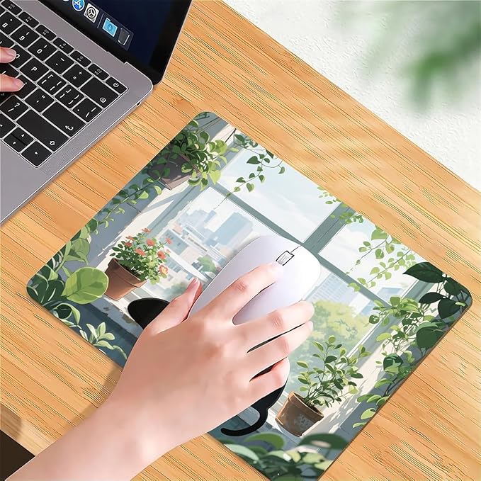 Square Mouse Pad Black Cat, Personalized Premium-Textured Custom Mouse Mat Design, Washable Mousepad Cloth, Non-Slip Rubber Base Computer Mouse Pads for Wireless Mouse