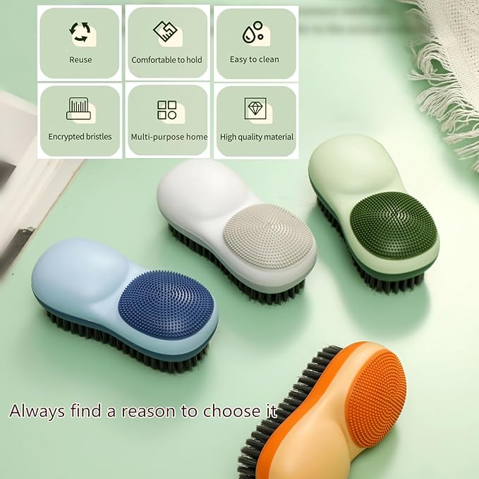 Two-Sided Laundry Stain Remover Brush, Soft Bristle for Scrubbing Out Tough Stains on Wool Cashmere Delicate Fabrics Knits Cotton Leather, Easy to Grip Hand Washing Clothes Brushes (Yellow)