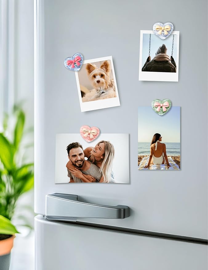 Mymazn 12 pcs Fridge Magnets Cute Refrigerator Magnets, Decorative Colorful Magnets for Whiteboard, Locker & Classroom, Heart Magnets for Home Office