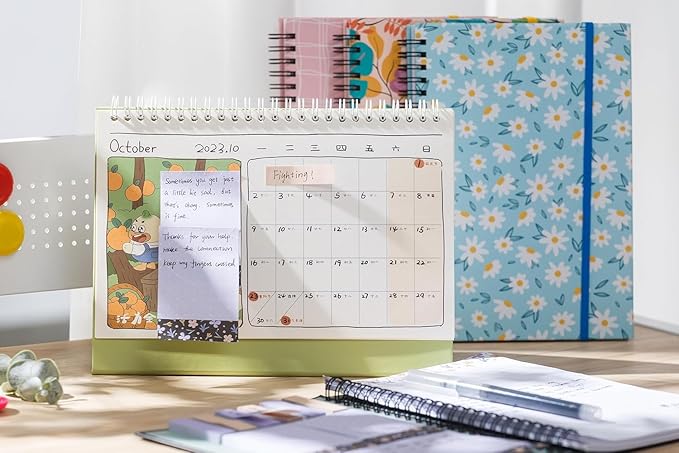 A5 Spiral Sticky Notebook,with 9 pads of decorated sticky notes and a handy notebook,Note Pads Teacher Appreciation Gift Writing Memo Pads School Office Supplies and Daily Life Organization (Chloris)