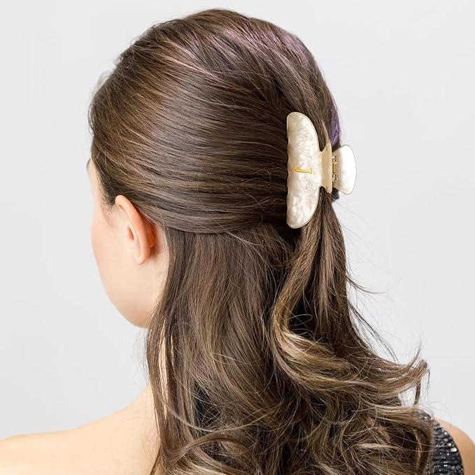 CWJCYTNSN 2 PCS Hair Claw Clips for Women Hair Clips Glitter Letter Claw Clips Non-slip Elegant Initial Hair Claw Clip for Thick Thin Hair, Letter J