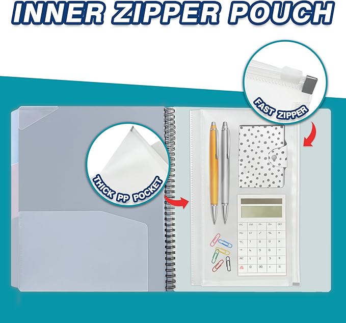 H4D 24 Pocket Morandi Color Spiral Multi Pocket Folder Poly Project Organizer