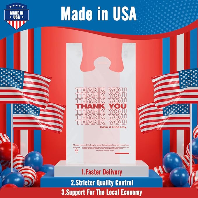 Fuxury Thank You Plastic T-shirt Bags White 84000 Count (84 Boxes,1000 Count/box) Pallet Package for Small Business, Grocery, Take Out, To Go, Retail Shopping Bags in Bulk