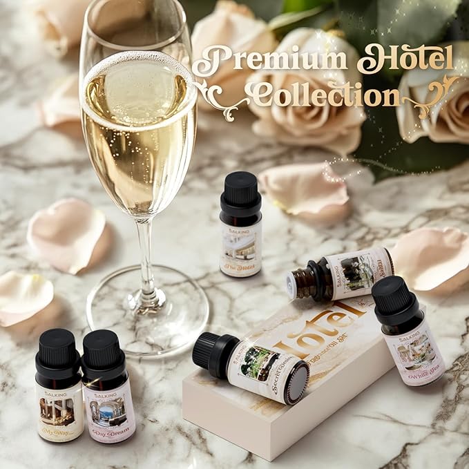 SALKING Hotel Diffuser Oils Gift Set, Hotel Scent Essential Oils for Diffuser, Luxury Fragrance Oil Set, Candle, Soap Making Scents, Santal, My Way, Day Dream, Secret Desires, White Tea