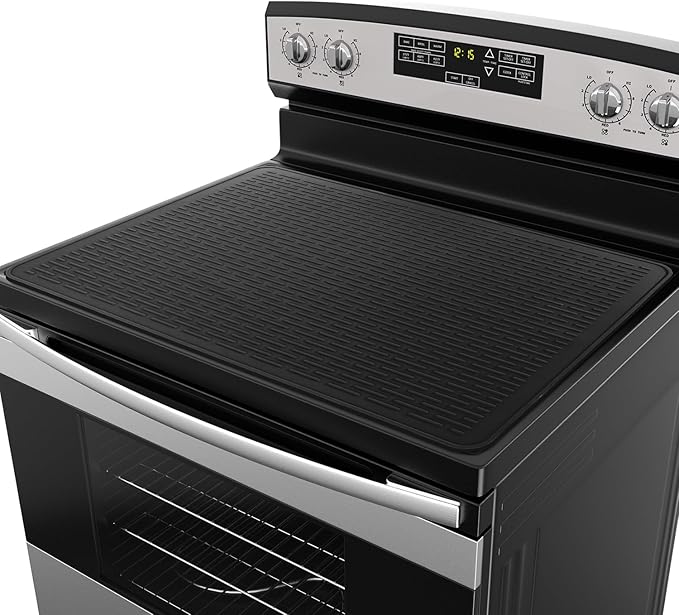 YUHFERA Stove Top Cover for Electric Stove - Silicone Stove Mat for Glass Top, Glass Cooktop Protector, XL Dish Drying Mats for Kitchen,Oven Covers for Electric Stove (Black,36 x 21)