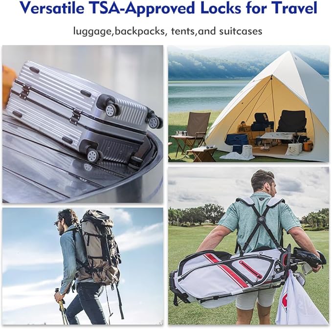 SURE LOCK TSA Approved Combination Luggage Locks with Open Alert Indicator – Durable Zinc Alloy Cable Travel Locks with Large Easy-Read Dials for Suitcases, Backpacks & Gym Bags(Green 4 Pack)