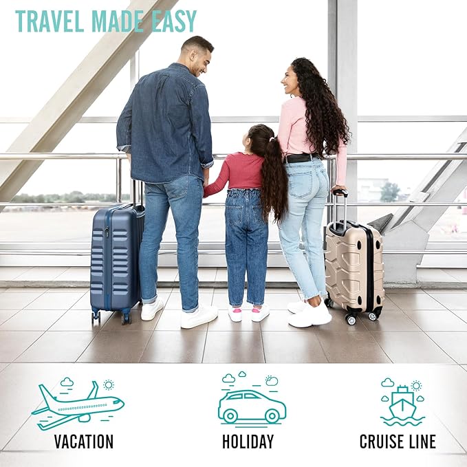 Veken 8 Set Packing Cubes for Kids, Travel Essentials Suitcase Organizer Bags in 4 Sizes, Carry-On Luggage Accessories with Laundry & Hanging Toiletry Bag, Must-Have for Airplane, Road Trip & Camping