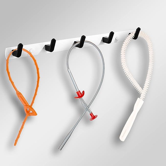 Drain Hair Remover(6pcs), Drain Snake Clog Remover(1pcs) & Cleaning Brushes(2pcs) Tool Set For Toilet, Kitchen Sink, Bathroom Tub, Sewer, (6+2+1)