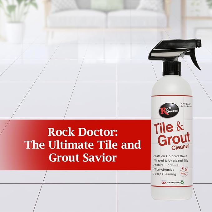 Rock Doctor Natural Tile and Grout Cleaner, Remove Stains Dirt, Oil, and Soap Scum, Heavy Duty Non-Abrasive Tile Cleaner, Natural Formula, 1 Pack
