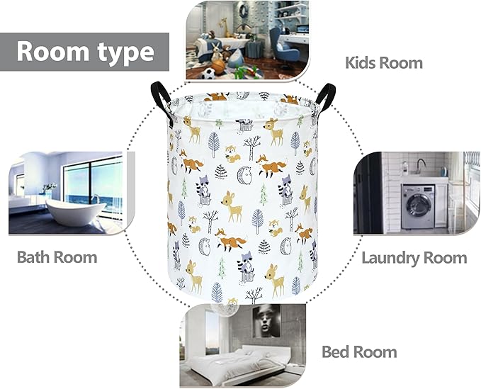 Round Laundry Basket Storage Bins Nursery Hamper Gift Baskets for Home,Office,Home Decor