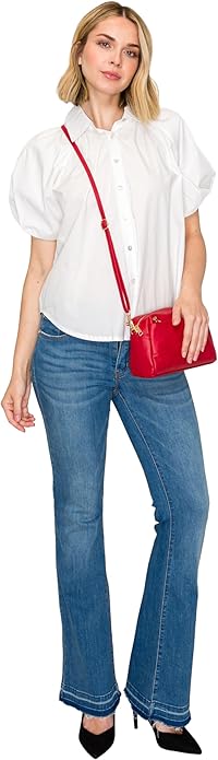 FashionPuzzle Triple Zip Small Crossbody Bag