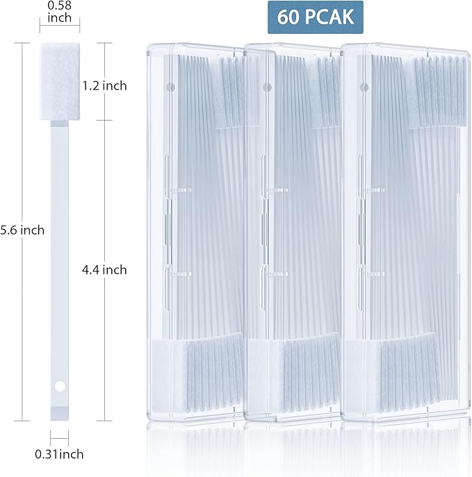 Lumkew 60Pcs Crevice Cleaning Tools, Disposable Toilet Brush for Narrow Gaps, Small Cleaning Brushes for Small Spaces for Bathroom, Kitchen, Household