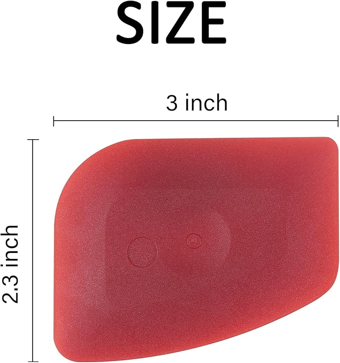 Azureblue Pan Scraper Dish Scraper Food Scraper Tool Plastic Pot Scraper Kitchen Scraper Grease Scraper Cast Iron Skillet Pan Scraper Tool for Cleaning (3 Pcs, Red)