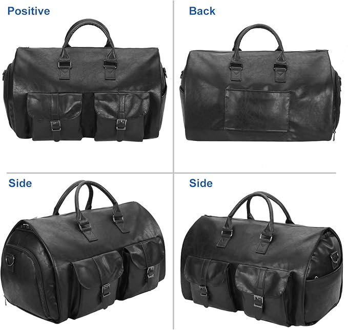 seyfocnia Convertible Travel Garment Bag, Carry-on Garment Duffel Bag for Men and Women - 2-in-1 Hanging Suitcase Suit Business Travel Bag