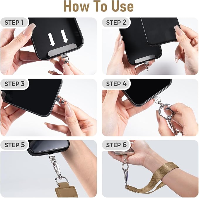 Clip and Go Strap for Phone with Wallet Crossbody Phone Lanyard and Detachable Checkered Bag with ID Window and RFID Pouch for Daily Travel.